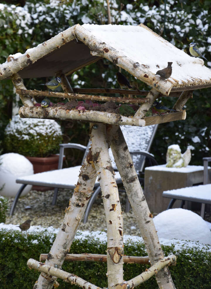 dobar XXL-Vogelfutterhaus Birke inkl. Ständer